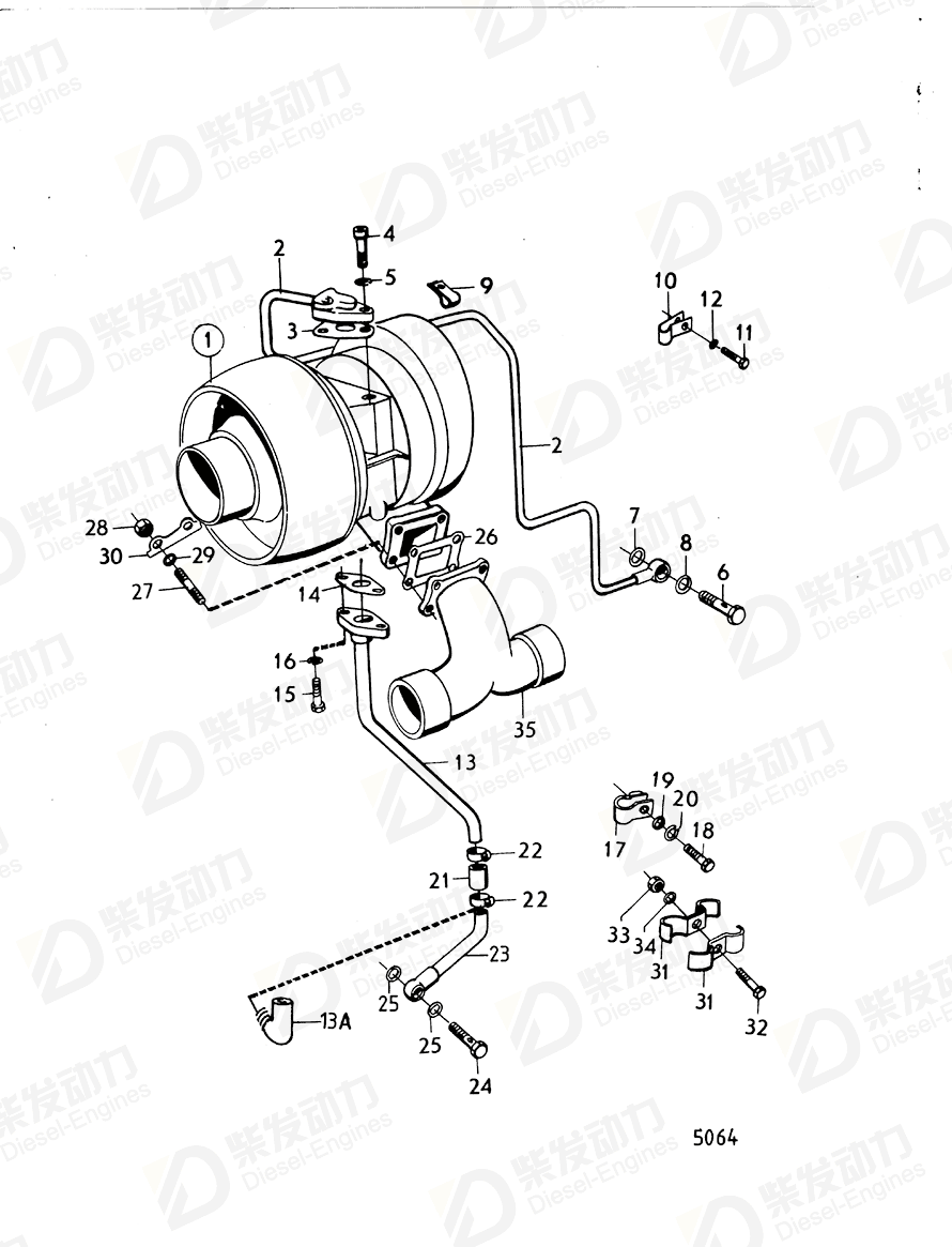 VOLVO Turbocharger 845117 Drawing
